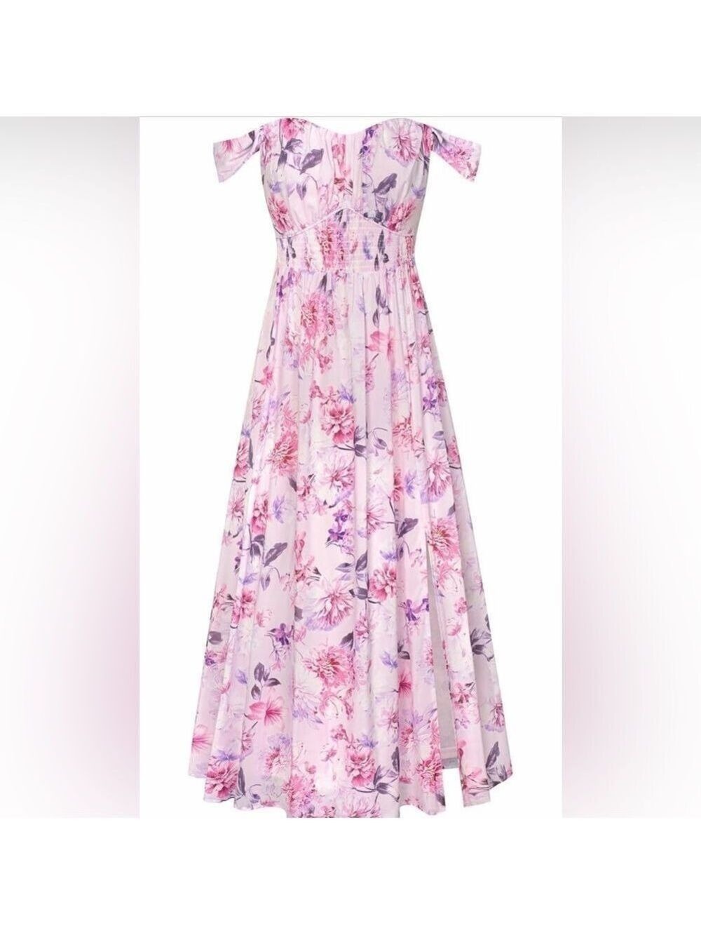 Grace Karin Floral Maxi Dress Pink Purple Extra Large